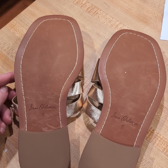 Sam Edelman Metallic Gold Woven Mules - Picture 4 of 4